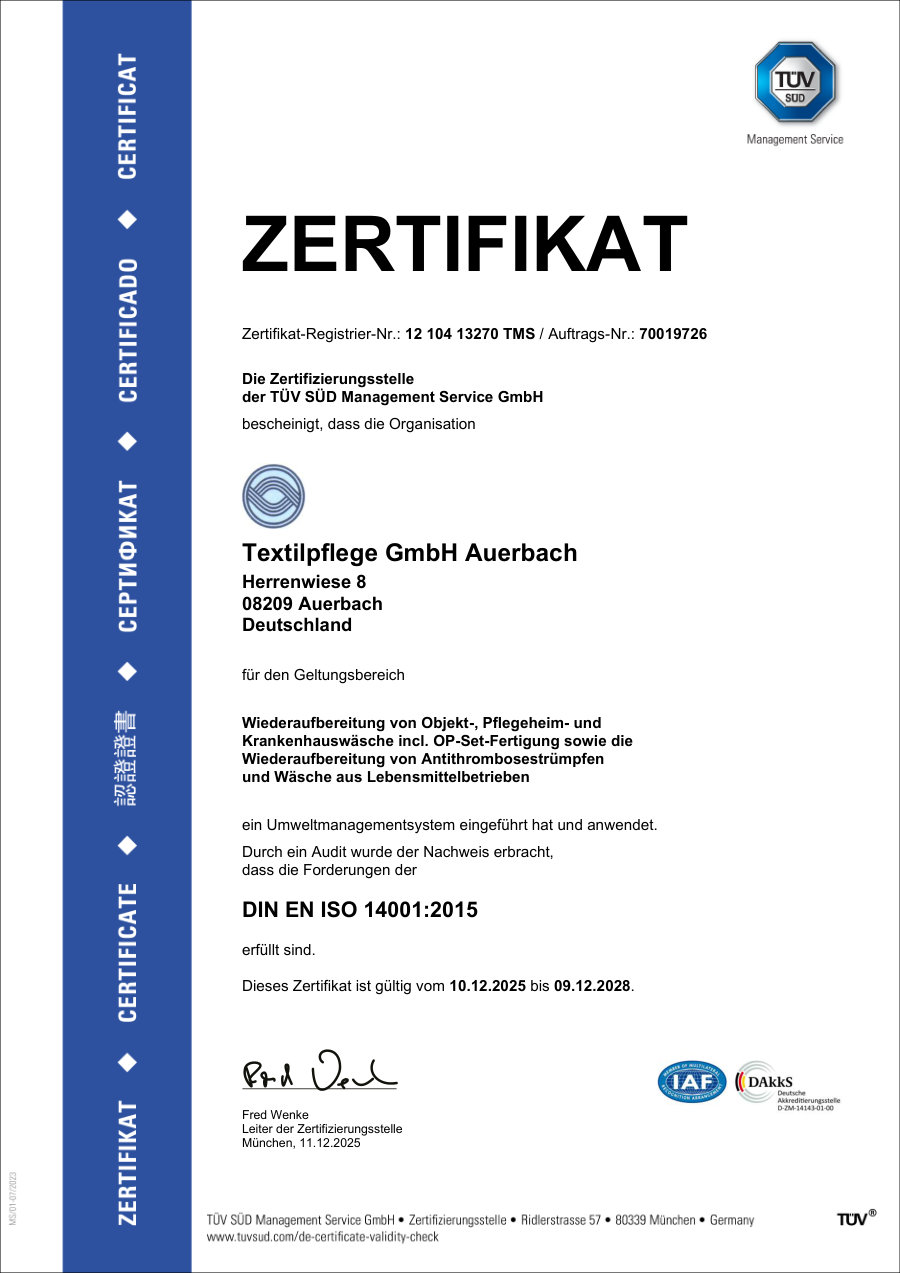 Vorschau Zertifikat DIN EN ISO 14001:2015